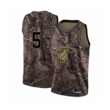 Men's Miami Heat #5 Derrick Jones Jr Swingman Camo Realtree Collection Basketball Jersey