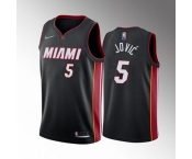 Men's Miami Heat #5 Nikola Jovic 2022 Black Icon Edition 75th Anniversary Stitched Basketball Jersey