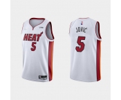 Men's Miami Heat #5 Nikola Jovic 2022 White Stitched Basketball Jersey