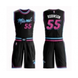 Men's Miami Heat #55 Duncan Robinson Authentic Black Basketball Suit Jersey - City Edition