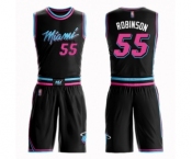 Men's Miami Heat #55 Duncan Robinson Authentic Black Basketball Suit Jersey - City Edition