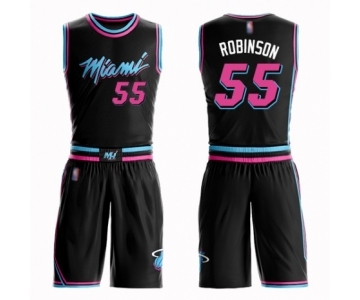 Men's Miami Heat #55 Duncan Robinson Authentic Black Basketball Suit Jersey - City Edition