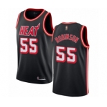 Men's Miami Heat #55 Duncan Robinson Authentic Black Fashion Hardwood Classics Basketball Jersey