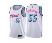 Men's Miami Heat #55 Duncan Robinson Authentic White Basketball Jersey - City Edition