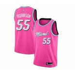 Men's Miami Heat #55 Duncan Robinson Pink Swingman Jersey - Earned Edition