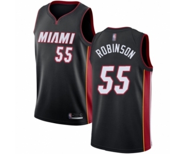 Men's Miami Heat #55 Duncan Robinson Swingman Black Basketball Jersey - Icon Edition