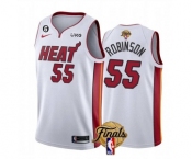 Men's Miami Heat #55 Duncan Robinson White 2023 Finals Association Edition With NO.6 Patch Stitched Basketball Jersey