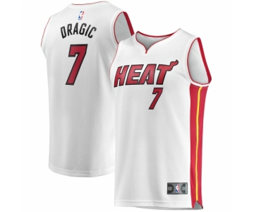 Men's Miami Heat #7 Goran Dragic Fanatics Branded White 2020-21 Fast Break Replica Jersey