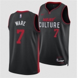 Men's Miami Heat #7 Kel'el Were Black 2024 Draft City Edition Stitched Basketball Jersey