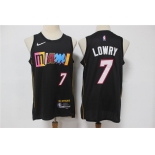 Men's Miami Heat #7 Kyle Lowry Black Diamond 2022 City Edition Swingman Stitched Jersey