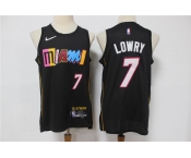 Men's Miami Heat #7 Kyle Lowry Black Diamond 2022 City Edition Swingman Stitched Jersey