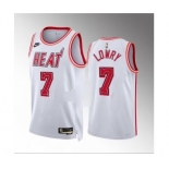 Men's Miami Heat #7 Kyle Lowry White Classic Edition Stitched Basketball Jersey