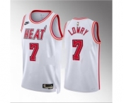 Men's Miami Heat #7 Kyle Lowry White Classic Edition Stitched Basketball Jersey