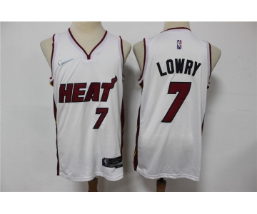 Men's Miami Heat #7 Kyle Lowry White Nike 75th Anniversary Diamond 2021 Stitched Jersey