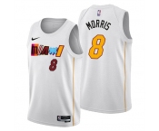 Men's Miami Heat #8 Markieff Morris 2022-23 White City Edition Stitched Jersey