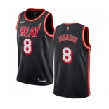 Men's Miami Heat #8 Tyler Johnson Authentic Black Black Fashion Hardwood Classics Basketball Jersey