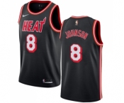 Men's Miami Heat #8 Tyler Johnson Authentic Black Black Fashion Hardwood Classics Basketball Jersey