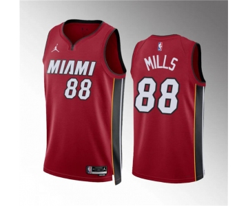 Men's Miami Heat #88 Patrick Mills Red Statement Edition Stitched Basketball Jersey