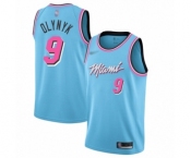 Men's Miami Heat #9 Kelly Olynyk Authentic Blue Basketball Jersey - 2019-20 City Edition