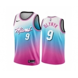 Men's Miami Heat #9 Kelly Olynyk Blue Pick City Edition New Uniform 2020-21 Stitched Basketball Jersey