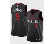 Men's Miami Heat #9 Pelle Larsson Black 2024 Draft City Edition Stitched Basketball Jersey