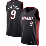 Men's Miami Heat #9 Pelle Larsson Black 2024 Draft Icon Edition Stitched Basketball Jersey