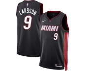 Men's Miami Heat #9 Pelle Larsson Black 2024 Draft Icon Edition Stitched Basketball Jersey