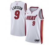 Men's Miami Heat #9 Pelle Larsson White 2024 Draft Association Edition Stitched Basketball Jersey