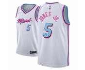 Men's NBA 2018-19 Miami Heat #5 Derrick Jones Jr. City Edition White Jersey