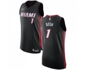 Men's Nike Miami Heat #1 Chris Bosh Authentic Black Road NBA Jersey - Icon Edition