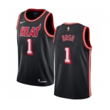 Men's Nike Miami Heat #1 Chris Bosh Swingman Black Black Fashion Hardwood Classics NBA Jersey