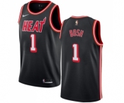 Men's Nike Miami Heat #1 Chris Bosh Swingman Black Black Fashion Hardwood Classics NBA Jersey