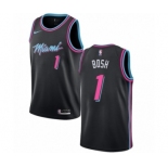 Men's Nike Miami Heat #1 Chris Bosh Swingman Black NBA Jersey - City Edition