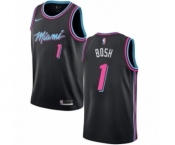 Men's Nike Miami Heat #1 Chris Bosh Swingman Black NBA Jersey - City Edition