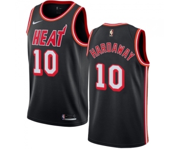 Men's Nike Miami Heat #10 Tim Hardaway Authentic Black Black Fashion Hardwood Classics NBA Jersey