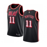 Men's Nike Miami Heat #11 Dion Waiters Swingman Black Black Fashion Hardwood Classics NBA Jersey