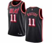 Men's Nike Miami Heat #11 Dion Waiters Swingman Black Black Fashion Hardwood Classics NBA Jersey