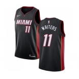 Men's Nike Miami Heat #11 Dion Waiters Swingman Black Road NBA Jersey - Icon Edition