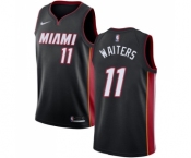 Men's Nike Miami Heat #11 Dion Waiters Swingman Black Road NBA Jersey - Icon Edition