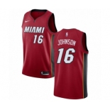 Men's Nike Miami Heat #16 James Johnson Swingman Red NBA Jersey Statement Edition