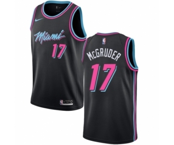 Men's Nike Miami Heat #17 Rodney McGruder Authentic Black NBA Jersey - City Edition