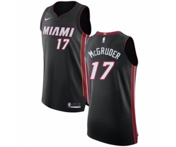 Men's Nike Miami Heat #17 Rodney McGruder Authentic Black NBA Jersey - Icon Edition