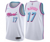 Men's Nike Miami Heat #17 Rodney McGruder Authentic White NBA Jersey - City Edition