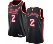 Men's Nike Miami Heat #2 Wayne Ellington Swingman Black Black Fashion Hardwood Classics NBA Jersey