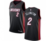 Men's Nike Miami Heat #2 Wayne Ellington Swingman Black Road NBA Jersey - Icon Edition