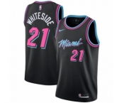 Men's Nike Miami Heat #21 Hassan Whiteside Swingman Black NBA Jersey - City Edition