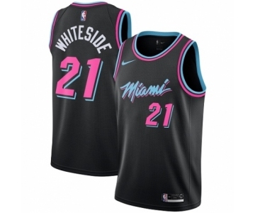 Men's Nike Miami Heat #21 Hassan Whiteside Swingman Black NBA Jersey - City Edition