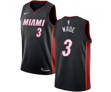 Men's Nike Miami Heat #3 Dwyane Wade Swingman Black Road NBA Jersey - Icon Edition