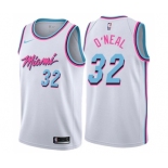 Men's Nike Miami Heat #32 Shaquille O'Neal Authentic White NBA Jersey - City Edition