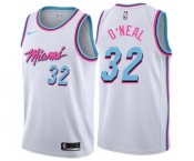 Men's Nike Miami Heat #32 Shaquille O'Neal Authentic White NBA Jersey - City Edition